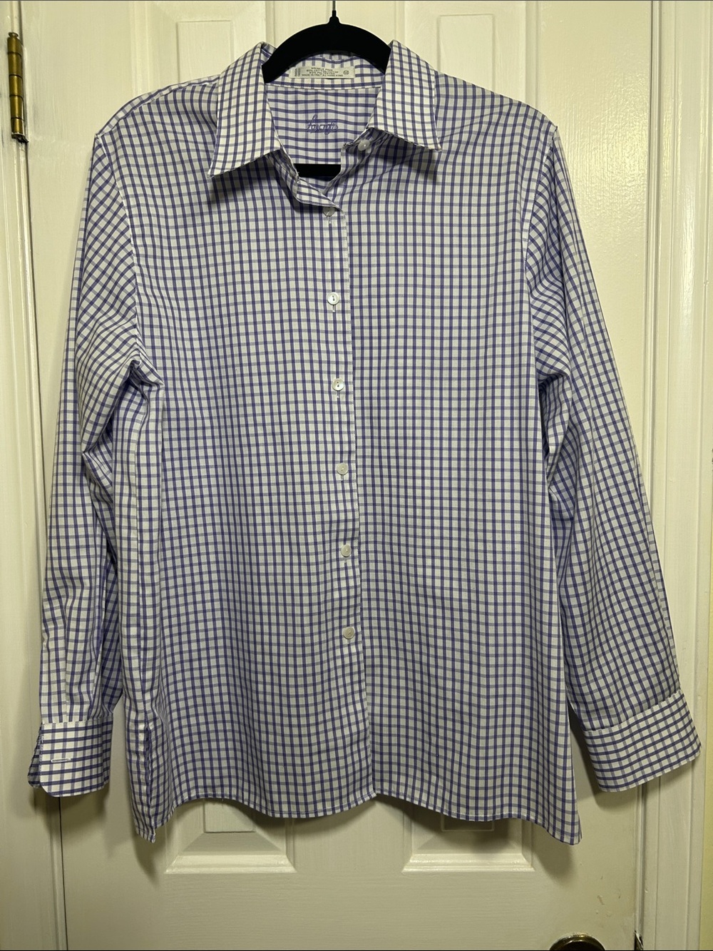 Women’s Foxcroft,  Dress Shirt - Purple and White, size 12